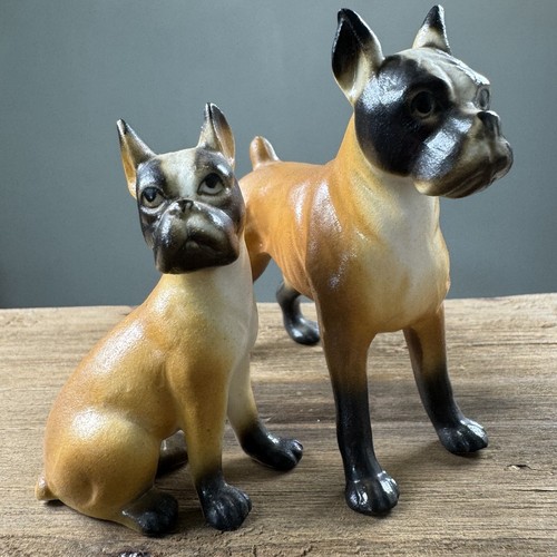 Boxer dog figurine bone china - dog,