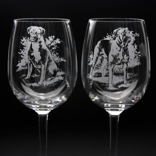 Boxer dog crystal wine glass - boxer,
