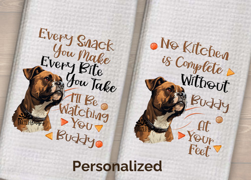 Boxer dish towels - dish, personalized
