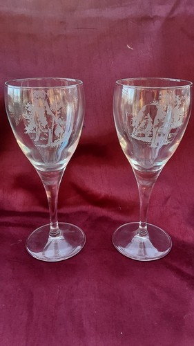Pair boxer dog crystal wine - pair,