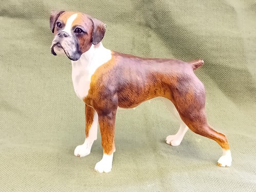 Vintage resin boxer - resin, dog'
